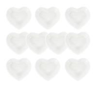 RUNROTOO Lot de 10 Assiettes de Cœur en Céramique Blanche, Plats la Sauce Soja Polyvalents et Faciles à Nettoyer pour Fêtes et Restaurants Réutilisable