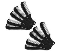 RUNROTOO Lot de 10 Mini Peignes à Moustache Noirs en Plastique, Peignes de Poche pour Hommes, Coiffage et Stylisme de Barbe, Design Rétro et Finition Soignée