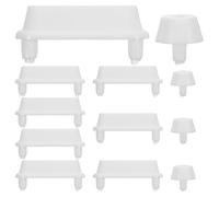RUNROTOO Lot de 12 coussinets de protection pour WC avec bidet intégré - Réduction du bruit sous le siège - Coussinets anti-collision et antibruit, installation facile par simple pression, blanc