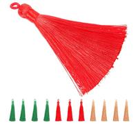 RUNROTOO Lot de 12 Marque-pages à Pompon en Tissu Doux, Mini Taille, Couleurs Rouge Vert et Kaki, avec Boucle pour Porte-clés et Loisirs Créatifs, Accessoires DIY Polyvalents