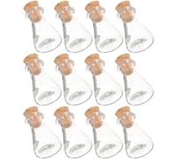 RUNROTOO Lot de 12 Mini Pots en Verre avec couvercles en liège : flacons de 5 ML pour Loisirs créatifs et décoration - Petits Pots en Verre pour Cadeaux de Mariage, Enterrement de Vie de Jeune
