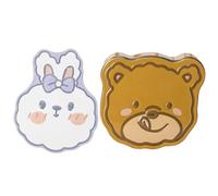 RUNROTOO Lot de 2 Boîtes Métalliques à Biscuits en Fer Blanc Formes Ours et Lapin, Légères et Décoratives pour Garçon et Filles en Ambiance Festive