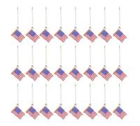 RUNROTOO Lot de 24 décorations Drapeau américain pour Sapin, à Suspendre pour la fête de l'Indépendance, Breloques patriotiques en Acrylique, pour Le 250e Anniversaire, Le 4 Juillet et la