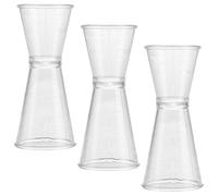 RUNROTOO Lot de 3 Doseurs en Plastique Transparents Doubles, Grosse Capacité, Appareil de Mesure Précis pour Cocktails, Vins et Spiritueux, Outil Indispensable pour Barman Réutilisable