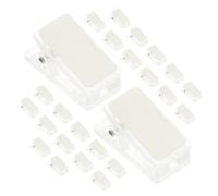 RUNROTOO Lot de 35 Clips pour Badge Nominatif Auto-adhésifs en Plastique et Fer, Légers et Pratiques pour Carte D'identité ou Badge de Travail