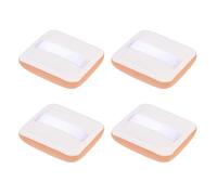 RUNROTOO Lot de 4 Houppettes Maquillage Poudre Fine Coton Doux Couleur Peau, Forme Triangulaire, Usage Sec et Humide, Accessoires Beauté pour Maquillage Visage et Voyage