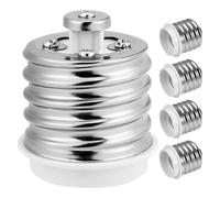 RUNROTOO Lot de 5 adaptateurs pour ampoules E40 vers E27 - Adaptateur de douille E40 vers E27 - Support de culot pour ampoule LED - Convertisseur de culot pour lampadaires, lampes de table et