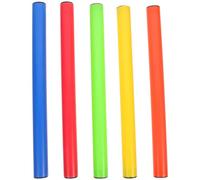 RUNROTOO Lot de 5 Bâtons de Relais en Plastique Léger pour Compétition Scolaire et Sport, Design Simple Bords Lisses, Adaptés aux Garçon et Filles et Adultes pour Course de Relais