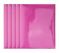 RUNROTOO Lot de 5 Feuilles de Film de Transfert Thermique Pailleté Doré Glt-09, Vinyle Thermocollant Brillant pour Vêtements et T-shirts, Fournitures de Bricolage Personnalisables,