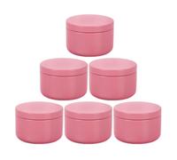 RUNROTOO Lot de 6 Flacons Ronds en Aluminium pour Huiles Essentielles avec Couvercle, Boîtes à Bougies DIY, Conservation Pure, pour Aromathérapie et Bureau