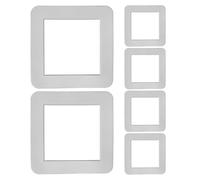RUNROTOO Lot de 6 plaques murales décoratives sans vis, couvercle de façade en silicone incassable pour prise de courant/interrupteur, blanc