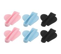 RUNROTOO Lot de 6 supports pour gloss à lèvres en forme de cœur, à coller sur la coque de votre téléphone - Supports adhésifs en silicone - Pour gloss et baume à lèvres.