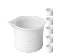RUNROTOO Lot de 6 Tasses à Mesurer en Silicone 50 Ml Graduation Supports Résistants Bec Verseur Précis Kit D’Outils de Fabrication Artisanale pour Résine Époxy Bricolage DIY et Mélange