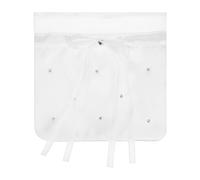 RUNROTOO Main de Mariée Blanc en Satin Strass, Pochette Légère et Résistante, pour Réception et Demoiselle d'Honneur, 21.50X19.50X0.10Cm