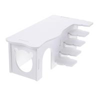 RUNROTOO Maisonnette pour Hamster Échelle en PVC Blanc, Habitat Sûr et Confortable pour Petits Animaux, Repos Sommeil