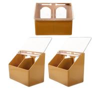 RUNROTOO Mangeoires pour Oiseaux Résistantes à l'usure et Anti-éclaboussures Lot de 3 à Deux Trous en Plastique Accessoires pour et Petits Oiseaux en Extérieur