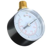 RUNROTOO Manomètre Npt à Air 0-15 Psi 0-1 Bar Double Échelle, Montage Latéral, Métal Solide, Filetage en Laiton 1/4 pour Compresseur D'air