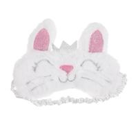 RUNROTOO Masque pour Plupart et Tailles de Adapté la des de Tête Sommeil Peluche Blanc Lapin Mignon, Confortable en Train Avion