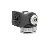 RUNROTOO Mini Adaptateur de Rotule pour Trépied Caméra en Alliage D'aluminium Noir 360° Rotatif Capacité 2kg Vis Latérale Orientable 180° pour Support de Griffe