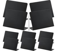 RUNROTOO Mini Ardoises L-shaped en Pvc Noir, Tableau à Craie Effaçable Stable et Empilable pour Signaler Nourriture et Messages sur Table, 1 Set Pratique pour Bureau