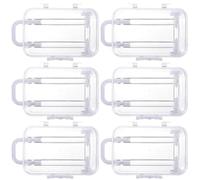 RUNROTOO Mini Boîtes à Dragées de Valise, Blanc, Ps, 6 Pièces, pour Fête à Thème Voyage et Présents Invités, Rangement Bonbons et Petits Objets