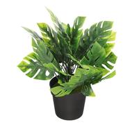 RUNROTOO Mini Vert Décorative Plante Artificielle Plastique en Monstera avec Pot, Aspect Réaliste Décoration Élégante et Solide pour ou Bureau Salon