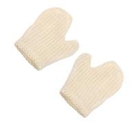 RUNROTOO Moufles Exfoliants Blanc 2 Pièces en Matériau Synthétique Nettoyage Dos et Stimulation Circulation Design Moufle pour Bain pour Camping et Voyage