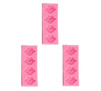 RUNROTOO Moule en Silicone 3pcs pour Gâteau de Lèvres 3d, Résistant Déchirure et Facile à Nettoyer, Fabrication de Bonbons Durs et Sucre Cuit
