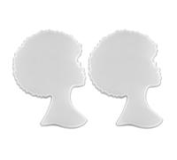 RUNROTOO Moules en Silicone Recyclables Facile à Séparer Lot de 2 Design Créatif pour Création D'ornements Tête Féminine pour et Décoration Maison