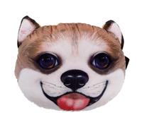 RUNROTOO Oreiller de Voiture en Polyester Rembourré Motif 3D Corgi, Coussin Cervical Confortable et Respirant pour Appui-tête de Voiture, Accessoire Adorable pour Conduite