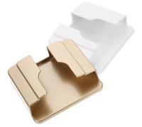 RUNROTOO Organisateur de Téléphone Mural Auto-adhésif en PC Blanc et Or, Support de Chargement pour Téléphone Portable, Lot de 2 Pièces Facile à Installer et Solide