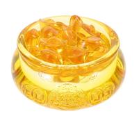 RUNROTOO Ornement Corne D'abondance en Citrine Jaune pour Décoration de Bureau et Maison, Bol Unique pour Prospérité et Rangement D'objets, Set 1 Pièce