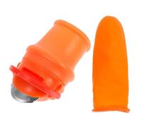 RUNROTOO Outil de Cueillette de Fruits en Acier Inoxydable et Silicone Orange, Facile à Nettoyer, en Effort, pour Récolter Melon et Pastèque
