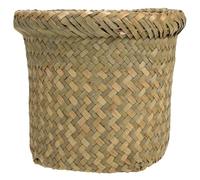 RUNROTOO Panier Tressé Polyvalent en Osier Naturel Réutilisable pour Rangement et Déchets, Petite Poubelle Décorative pour Bureau ou Maison Style Rustique