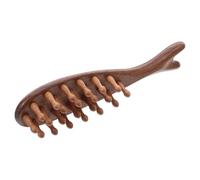 RUNROTOO Peigne de Massage 22 Clous en Bois de Forme Baleine Outil Manuel Finition Artisanale pour Cuir Chevelu Adapté aux Hommes et Femmes pour Soins Capillaires