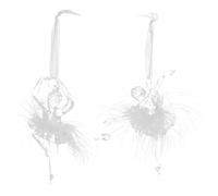 RUNROTOO Pendentifs Suspendus en Acrylique 2pcs Ballerine Fille Décorations pour Sapin de Noël Légères et Transparentes pour Mur ou Téléphone