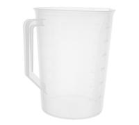 RUNROTOO Pichet Plastique Gradué de Grosse Capacité 3000ml Poignée Anti-brûlure, Récipient Doseur D'huile Moteur en Plastique Blanc pour Atelier Automobile