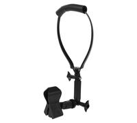 RUNROTOO Pied de micro à suspendre autour du cou avec pince - Support de micro mains réglable pour guitaristes, magiciens, diffusions en direct et karaoké