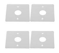 RUNROTOO Plaque avec Cache Prise Acier Inoxydable 1 Gang Argenté 86x86mm Protection la Poussière Pack de 4 pour Constructions Neuves et Rénovations