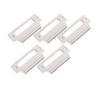RUNROTOO Plaque de Gâche en Acier Inoxydable 5 Pièces 4 Pouces Plaque de Verrouillage Spéciale pour Porte Intérieure Renfort de Montant pour Portes Coulissantes pour Serrure à Pêne