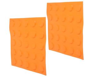 RUNROTOO Plaques Podotactiles Auto-adhésives en Pvc Orange, Résistantes aux Intempéries, Points de Relief pour Assistance aux Aveugles, Lot de 2 Pièces pour Intérieur et Écoles