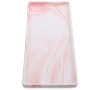 RUNROTOO Plateau de Rangement pour Salle de Bain Lisse et Facile à Nettoyer en Céramique Effet Marbre Rose pour Comptoir de Coiffeuse ou Commode