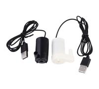 RUNROTOO Pompe à Eau Submersible Débit Réglable 3l/min Mini 2pcs Alimentation USB 5v avec Câble 1m, Silencieuse en Pvc Noire pour Aquarium et Fontaines