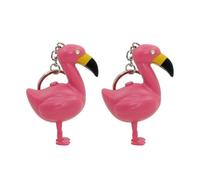 RUNROTOO Porte-clés Flamant Rose LED Sonore en Plastique 2pcs, Décoration Clé Élégante et Lumineuse pour Saint Valentin Hommes et Femmes