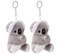 RUNROTOO Porte-clés Pendentif Koala en Peluche Solide et Bien Finition, Lot de 2 Pièces comme Décoration de Paquet à Dos ou Présent de Fête Mignon