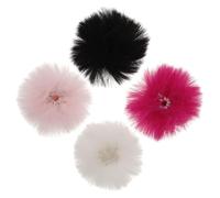 RUNROTOO Protection Anti-Vent pour Microphones Cravate 4 Bonnettes en Mousse Multicolore Noir Blanc Rose Pâle Accessoires pour Enregistrement Vocal et Interviews