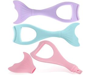 RUNROTOO Protection Évite Bavures pour Mascara à Cils Forme Sirène en Silicone 3 Pièces, Outil Multifonctionnel et Facilite L'application pour Maquillage
