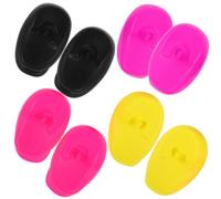 RUNROTOO Protections D'oreilles en Silicone Résistantes à Haute Température et Étanches pour Teinture Capillaire, 4 Paires pour Usage en Salon de Coiffure