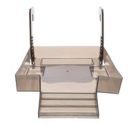 RUNROTOO Rampe d'escalade avec Crochets Pratiques pour Tortues avec Plateforme de Repos Spacieuse en Plastique Noir, Hauteur Réglable, pour Aquarium Tortue et Habitat Aquatique