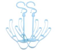 RUNROTOO Range-Chaussures Suspendu en Plastique Bleu 2 Pièces, Léger et Pratique, Organise Chaussures Crochets, pour Entrée et Placard